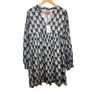 NWT Clara the Label Navy Block Print Floral Mini Dress Sz. S